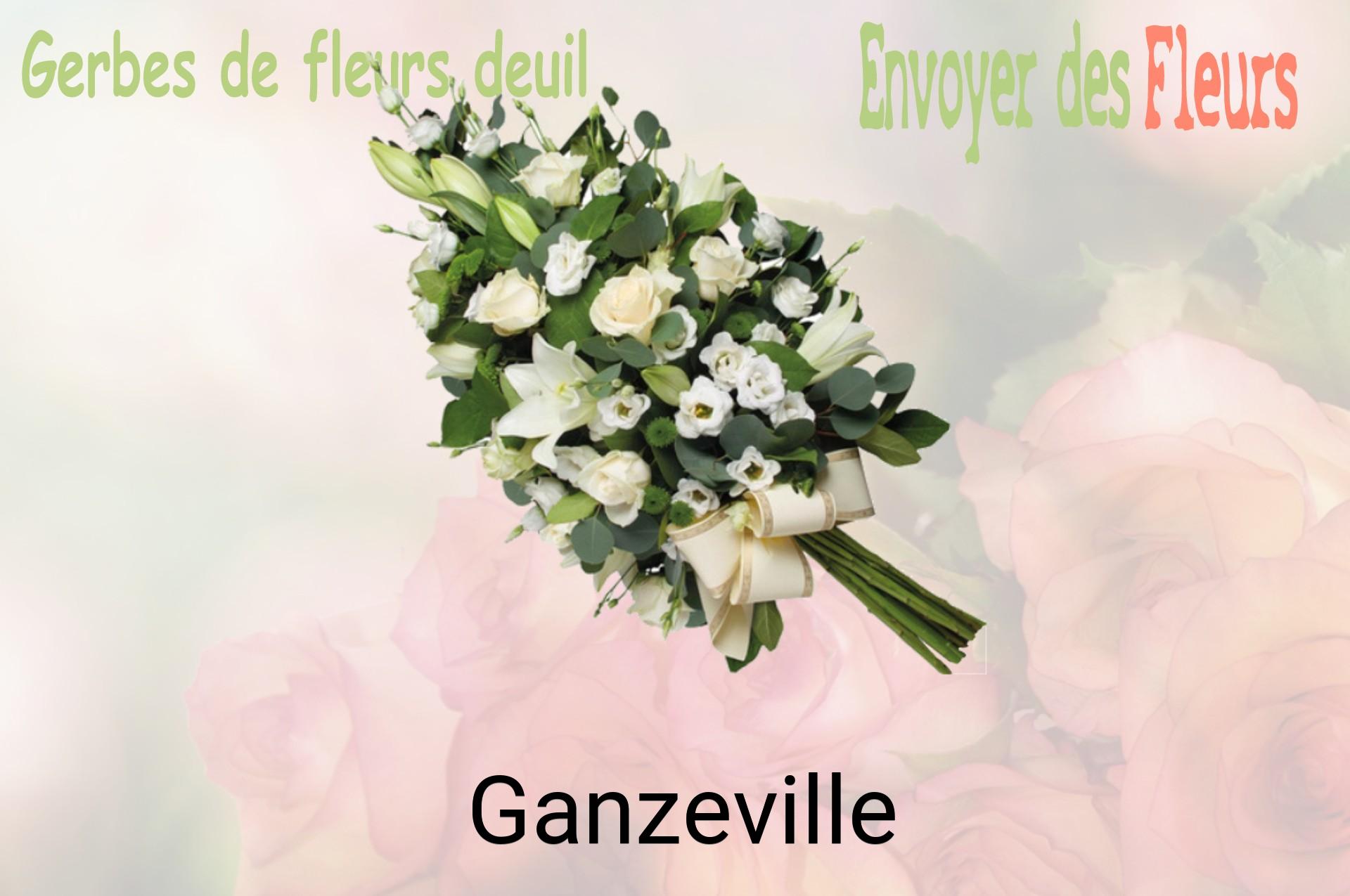 Gerbe de fleurs de deuil livrée à Ganzeville